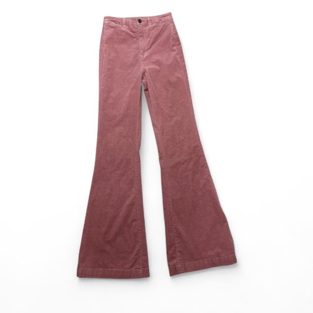 Y2K Forever 21 High-Rise Pink Corduroy Flare Pants boho retro 70's barbie Size S